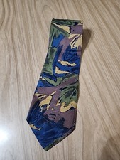 Mulberry Thai Silks Tie, 100 Silk, Blue Green And Mauve