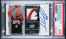 DONYELL MARSHALL 2009-10 UD Exquisite Game-Worn Patch Autograph 46/50 PSA 8