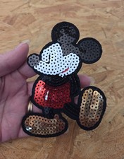 Mickey Mouse - Disney - Cartoon - Sequin Iron On Applique Patch - 4 3/4"H