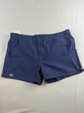 Vintage Izod Lacoste Swim Trunks Mens L Navy Blue Crocodile Logo Lined Shorts 5  