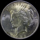 1922 Peace Dollar 90% Silver - BU Uncirculated  #P6