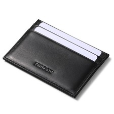 Leather Slim Card Holder, Tiny Small Credit Card Wallet ID Case for Men Wom...