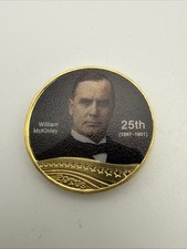 William Mckinley 25th President, Commemorative Mint Layered 24k Gold Coin