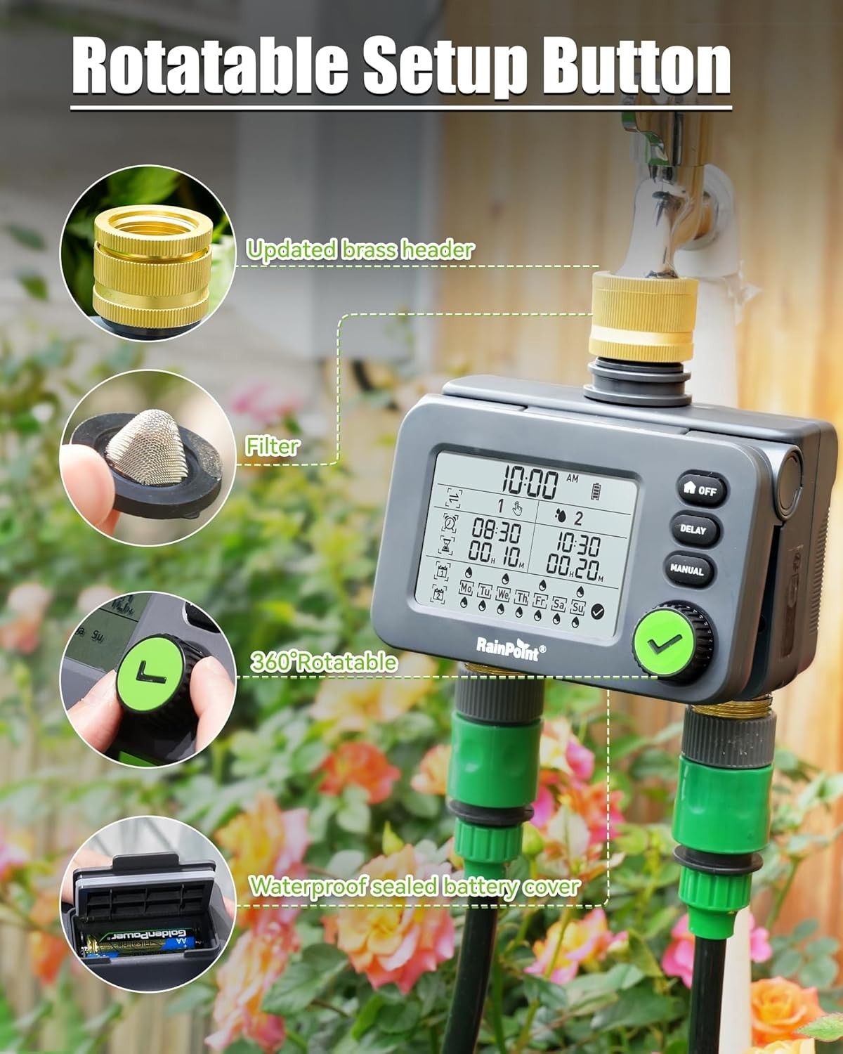 Programmatore Irrigazione 2 Zone Ottone: Design Robusto e Affidabile - 4