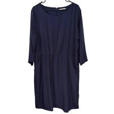 GAP Size 20 Navy Blue Sleeve Sheath Dress with Pockets  Workwear Career Midi