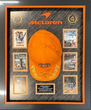 Lando Norris Signed McLaren F1 Champions Hat Cap Framed Display JSA COA ZZ43790