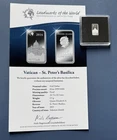 2015 Silver (999) Proof Half Dollar 2.5g. COA Vatican St Peter’s Basilica