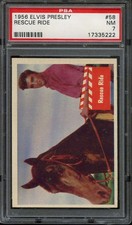 1956 TOPPS ELVIS PRESLEY #58 RESCUE RIDE PSA 7 *DS13657