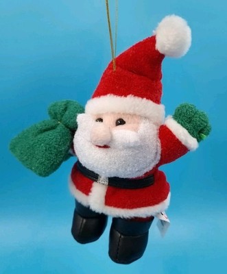 Vintage Kimmie's Weihnachtsmann mit Aufhänger 20 cm Stofftier Plüsch Weihnachten