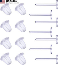 Plastic Earrings, Clear Earrings Earring Posts and 200PCS-Clear Flat 5mm