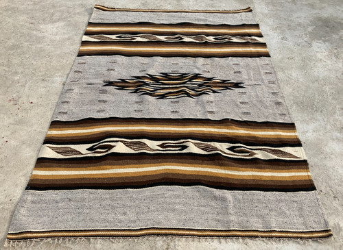 Vintage Traditional Oriental Mexican Multicolor Wool Kilim Rug Carpet 213x140 cm