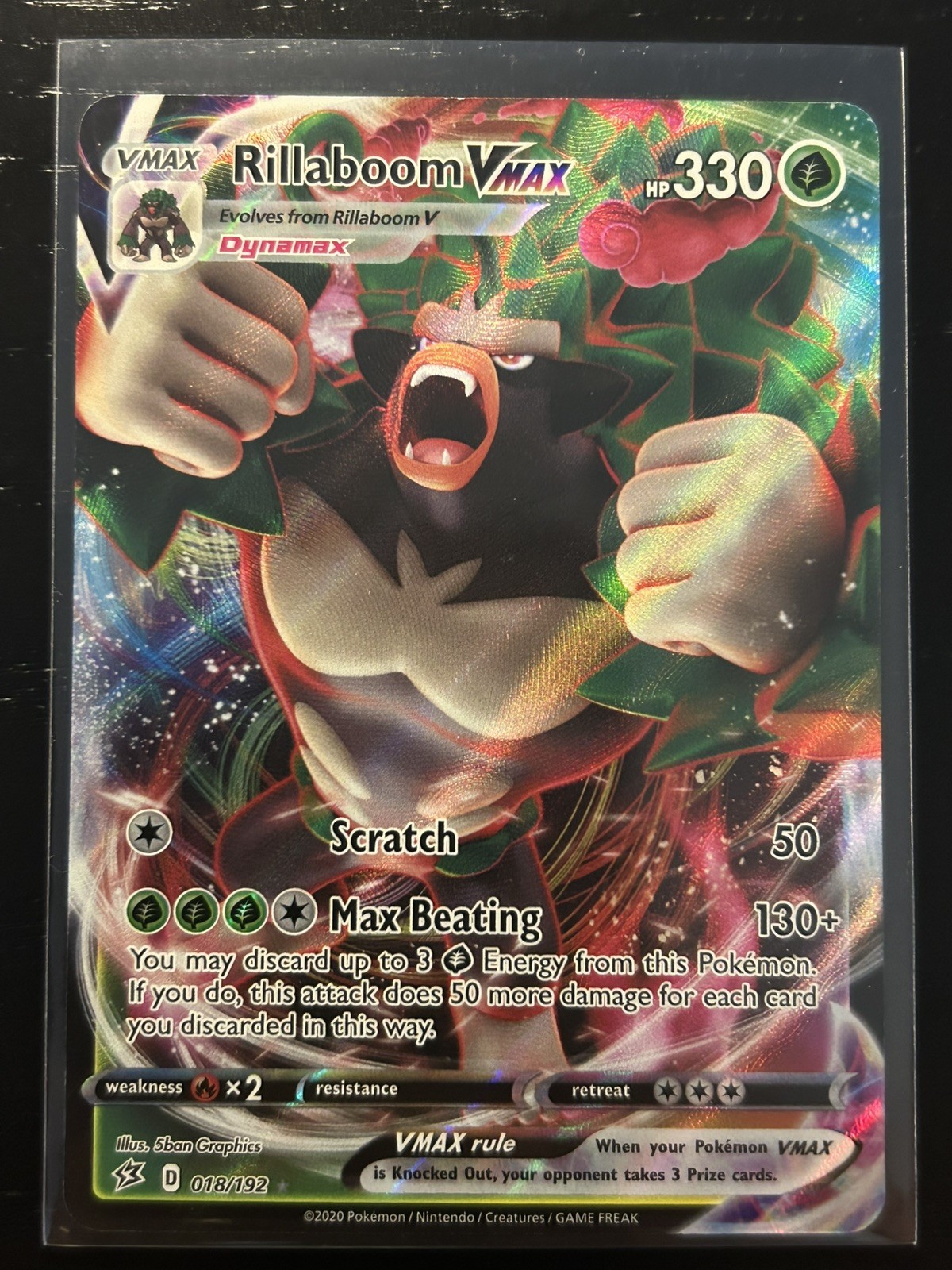 Rillaboom VMAX 018/192 Swsh02: Rebel Clash Ultra Rare Pokemon Near Mint NM