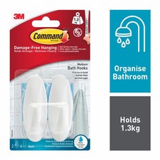Command Bath Medium Designer Hooks 2 Hooks, 4 Medium Strips 3.70 per strip