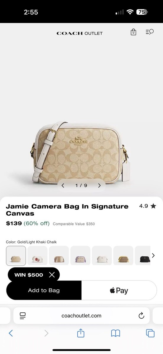 Coach Mini Jamie Signature Canvas Camera Bag - Brown/Black (C9926