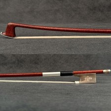 Master Pernambuco Skin Włókno węglowe Kokarda skrzypcowa Biała OX Fleur-de-Lys Srebrna Szybka