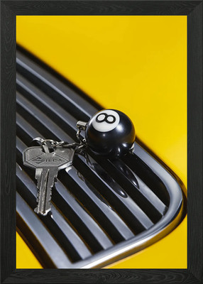 Oldtimer Schlüssel mit 8 Kugel gerahmtes Wandbild Poster Leinwanddruck Bild