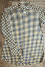 ETON Slim Fit Blue Check 100 Cotton , Size 15.5/39 - 59