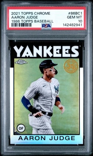 2021 Topps Chrome Aaron Judge #86BC-1 PSA 10 1986 Topps Baseball Yankees MVP