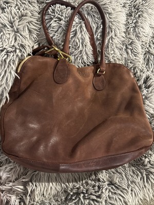 Sseko Sheba Mahogany Oiled Leather Dome Satchel Bag Purse Convertible Crossbody