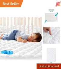 Mini Crib Mattress Protector Waterproof Fitted Sheet 38x24 Infant Quilted