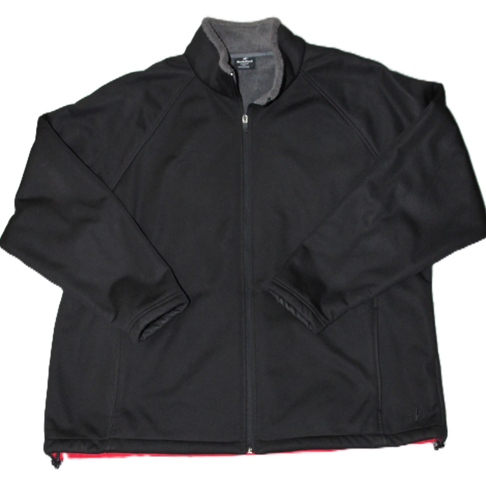 NordicTrack Soft Shell Jacket Mens 2XL Black Gray Fleece Lined Full Zip Outdoor