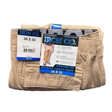 Iron Clothing Men's Straight Fit Flex Waistband Patriot Cargo Pant 38 x 32 Khaki