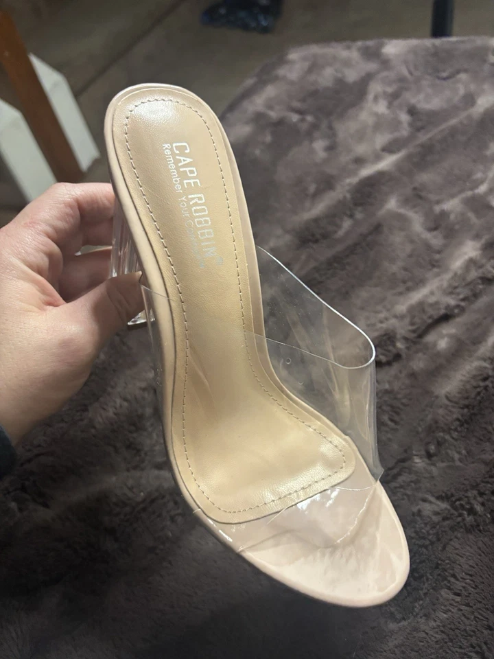 Cape Robbin Shoes Fusion Translucent Block High-Heel Mule Open Toe Sandal - Image 2 of 4