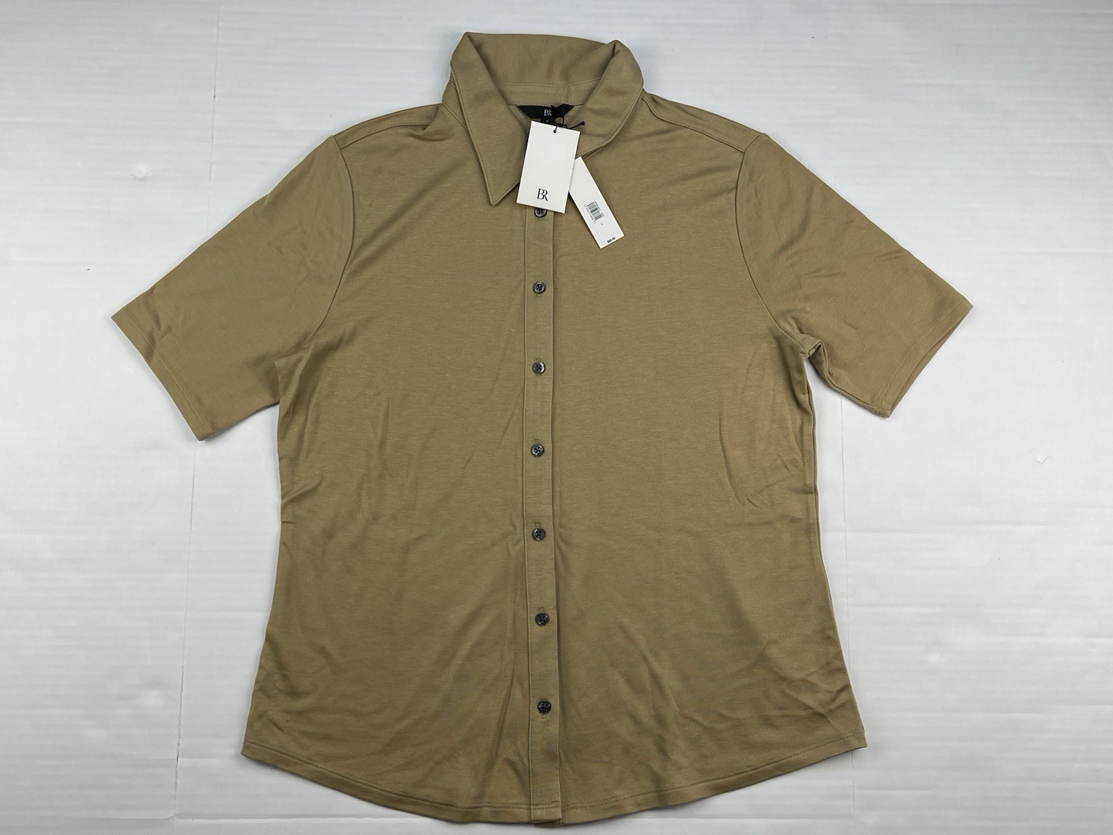 Banana Republic Men’s Performance Polo Tan Short Sleeve Knit Button Up Shirt