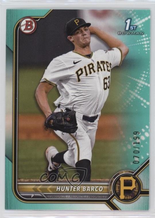 2022 Bowman Draft Aqua 70/199 Hunter Barco #BD-103 1m9v