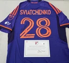 Houston Dynamo ERIK SVIATCHENKO Signed Match Used Soccer Jersey 2024 Season