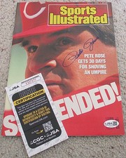 PETE ROSE Signed Sports Illustrated Magazine 5/9/88 Suspended JSA No Label