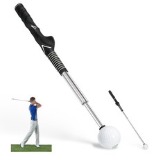 Golf Grip Trainer - Retractable Swing Training Rod with Ergonomic Golf Traini...