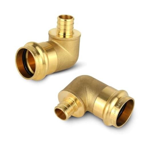 PC 1" Copper Press X 3/4" PEX Crimp 90 Degree Elbow | 1" PRESS X 3/4" PEX-B 2