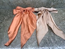Set 2 Long Bow Hair Clips, Silky Satin Large Hair Bow Ribbon Clips, Long Tail...