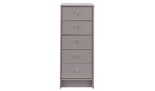Malibu 5 Drawer Tallboy Grey High Bedroom Chest Storage Furniture Organiser