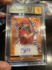 2022 Topps Finest  Autograph Brandon Marsh FA-BM Orange Refractor /25 BGS 9.5 RC