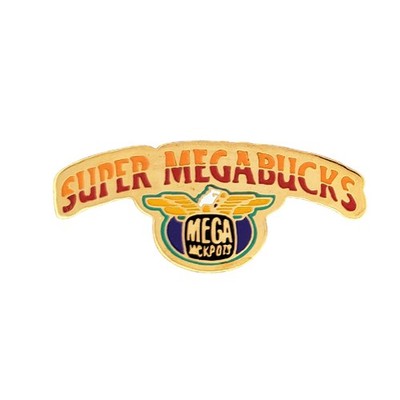 Vintage Super Megabucks Mega Jackpot Slot Machine Casino Gambling Lapel Pin