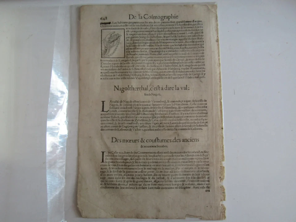 1575 - Munsterâs cosmography by Francois de Belleforest Leaf - Image 2 of 2