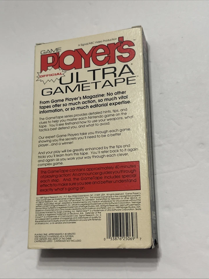 Game Players Gametape Vol. 1 No. 6 VHS Ultra 1989 TMNT Metal Gear Skate or Die - Image 2 of 4