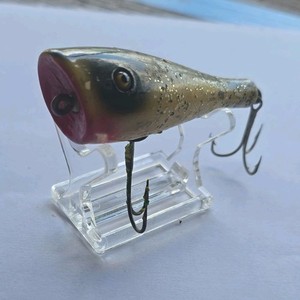 Creek Chub Plunker Wood Topwater Floating Lure 3 1/4in 1/2oz Gold/Black/Red