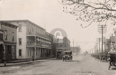 Street View Harbor Beach MI Michigan 1916 RPPC Photo Postcard COPY