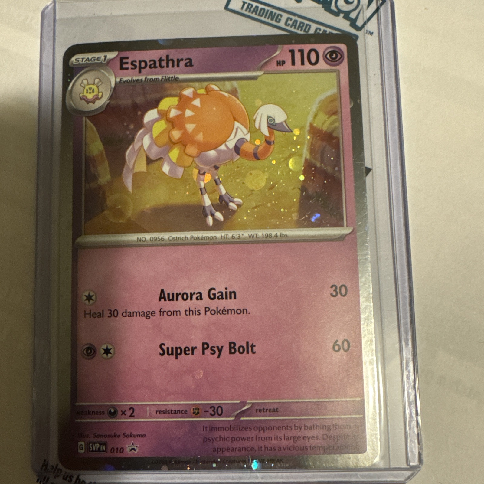 Pokémon Espathra SV Black Star Promos SVP010 Cosmo Holo Promo NM/M W/Top Loader