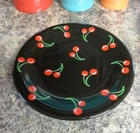 FIESTA WARE HLC USA Black CHERRIES Pattern Charger Chop Plate 11-3/4" D ~ RARE!
