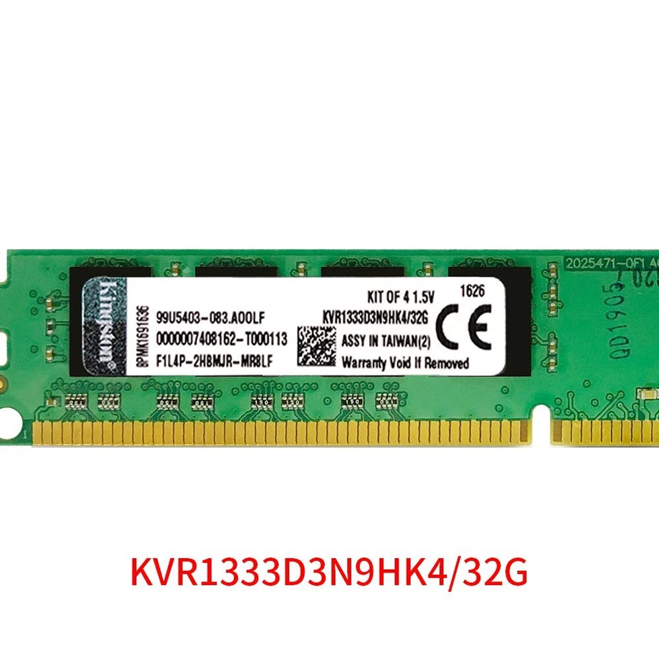 Kingston 32GB Kit 4x 8GB DDR3 1333MHz PC3-10600U 240Pin Desktop PC Memory RAM ZT - Image 4 of 4