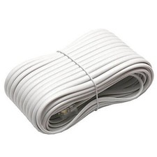 100' ft Telephone Extension Cord Phone Cable RJ-11 4 Wire Line Jacks White AD321