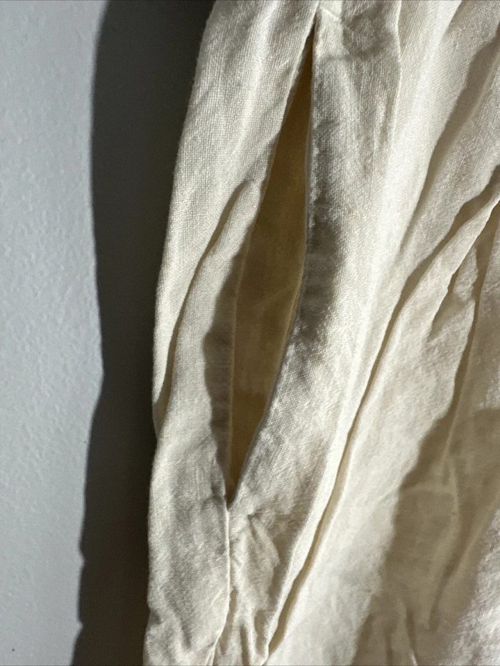 Zara 100% Lenin Girls Ivory Casual Pants Size 13/14 - Image 4 of 4