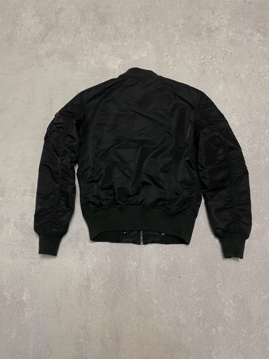 Alpha Industries Black MA-1 Bomber Jacket Men's S | eBay