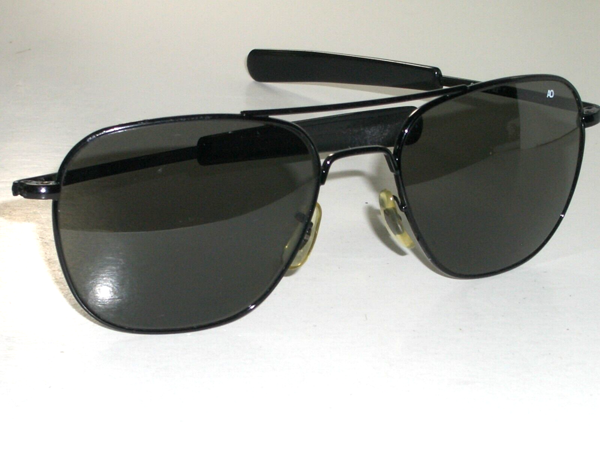 57[]20 140mm AMERICAN OPTICAL USA SHINY BLACK ORIGINAL PILOT