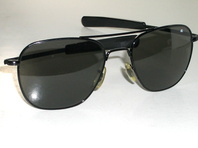 57[]20 140mm AMERICAN OPTICAL USA SHINY BLACK ORIGINAL PILOT