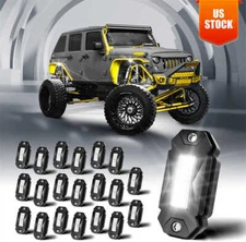 20X White LED Rock Lights Underbody Trail Rig Glow Lamp Offroad SUV Pickup Truck